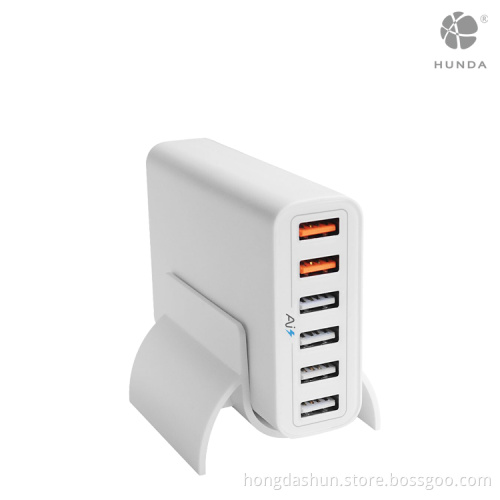 Double QC2.0 plug 60W 12A 6 port USB quick charge 2.0 adapter charger